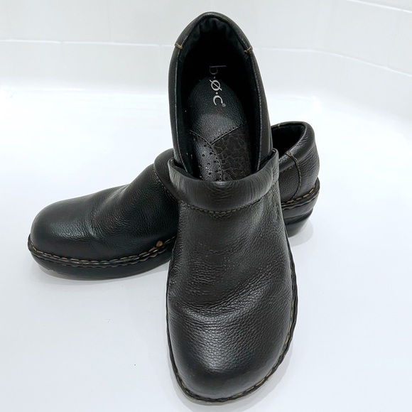 Boc Leather Slipon Clogs Black Size 12 - Picture 2 of 13